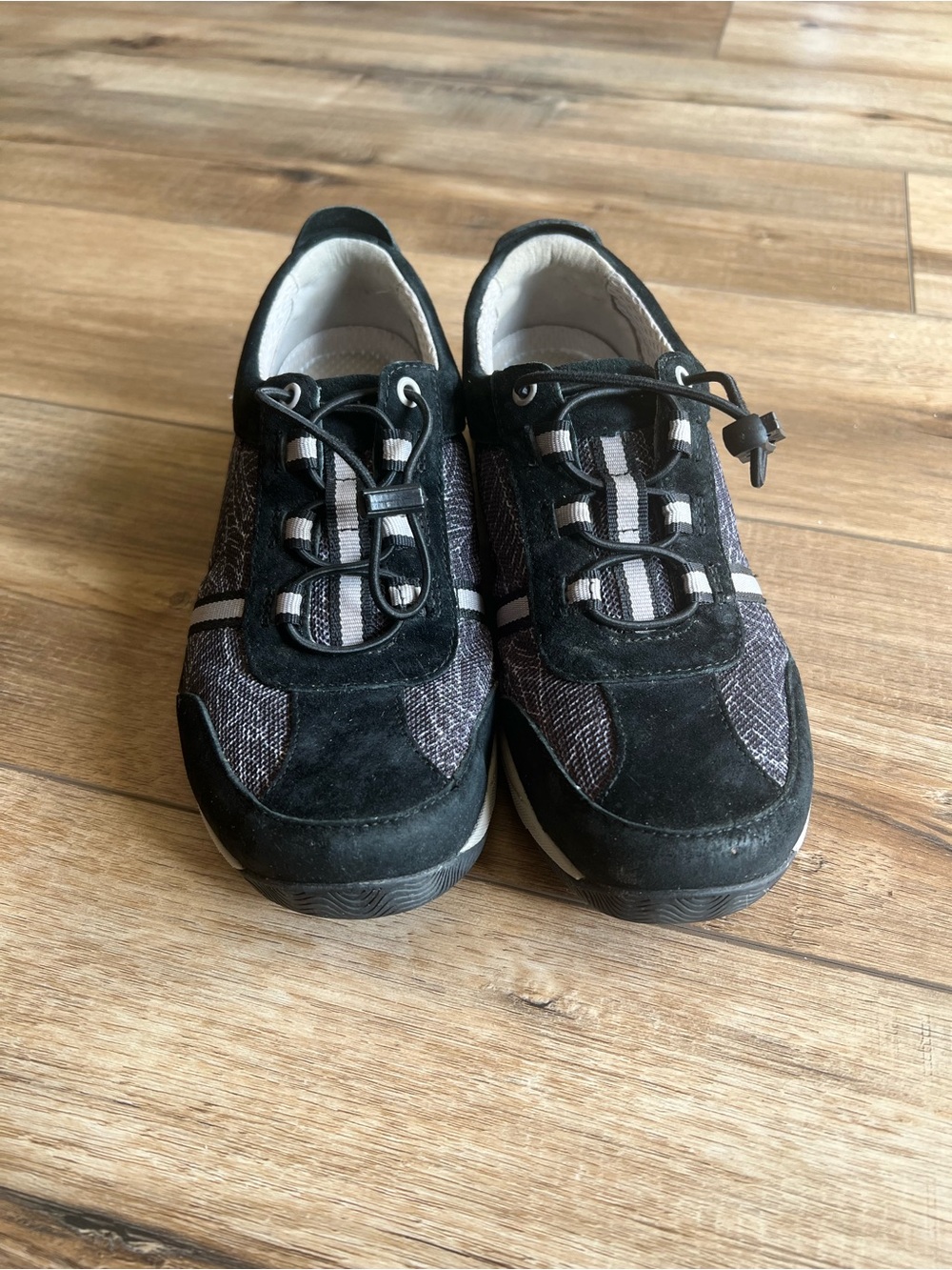 Dansko Women's Black and Gray Casual Lace-Toggle Sneakers